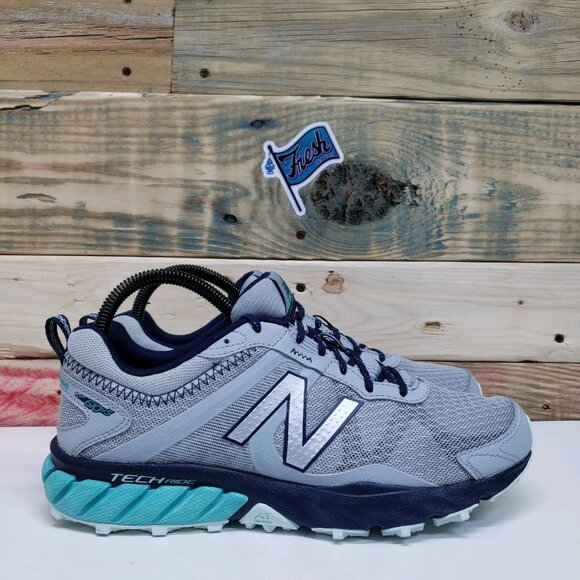 New Balance Running Course Athletic Trail Running Shoes Womens Sz 8 Teal Silver - Picture 5 of 12